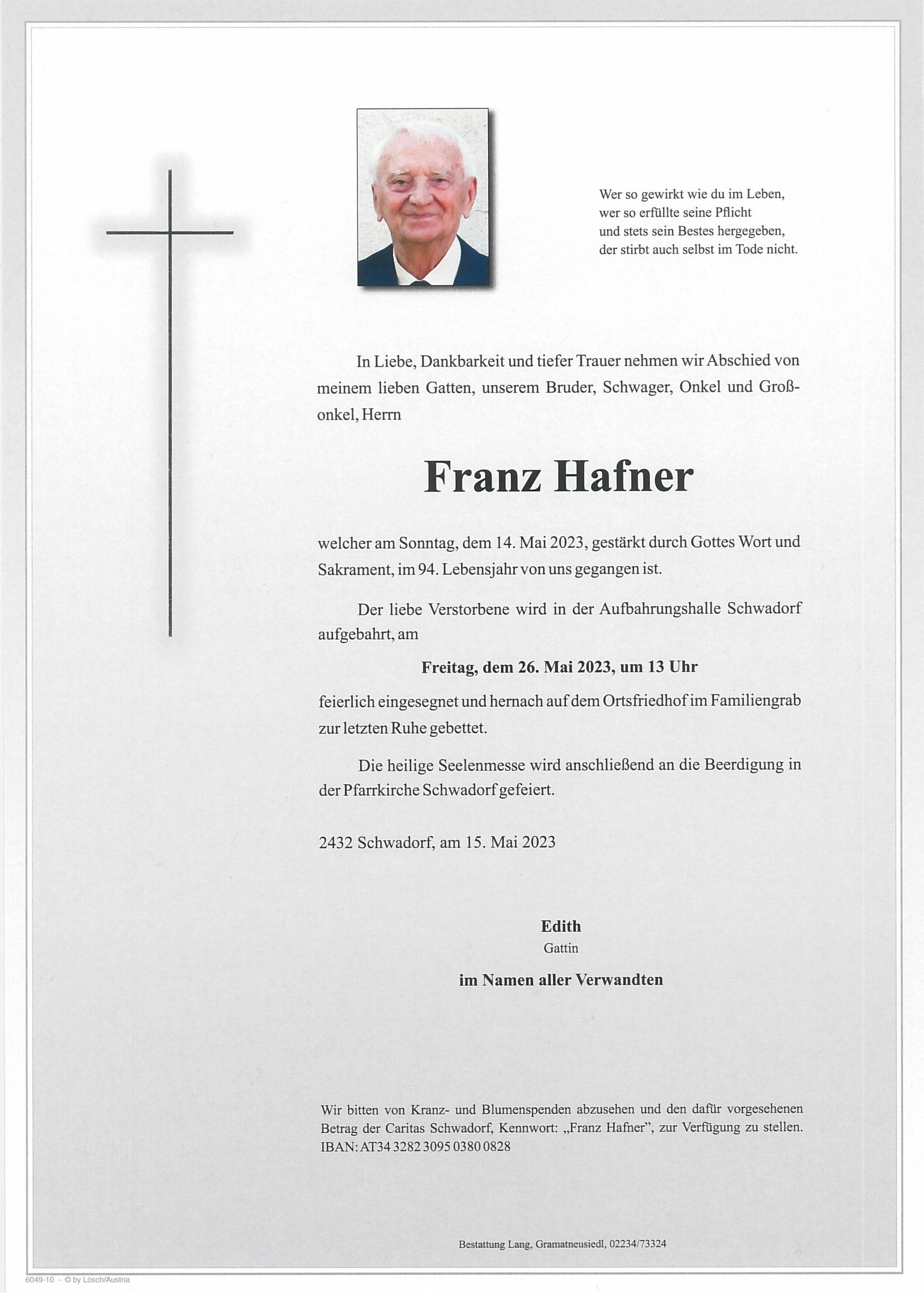 Franz  Hafner